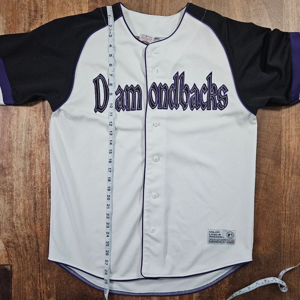True Fan Arizona Diamondbacks Jersey Medium Purple White MLB Baseball Genuine - Picture 3 of 9